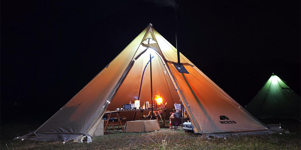 5M Lightweight Tipi Tent – Waterproof, Stove Jack, Winter Camping Tent for 3-5 People