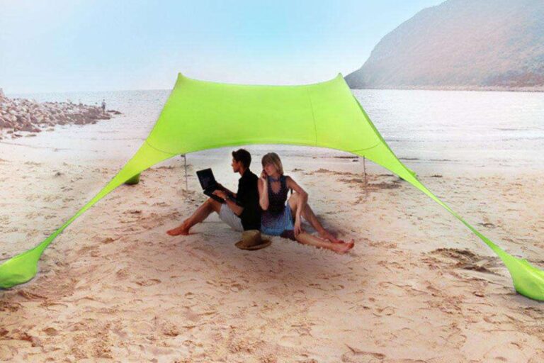Beach Tent Sunshade Canopy Sandbag Tents with Shade Membrane for Beach Umbrella (1) Beach Tent Sunshade with Sandbags and Shade Membrane for Beach Umbrella