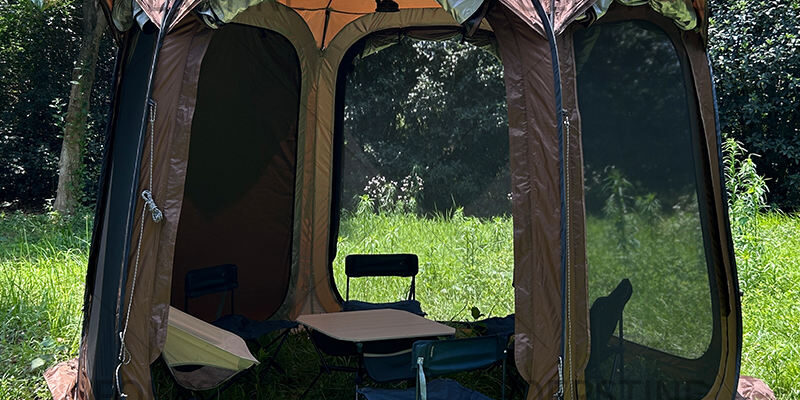 Brown Waterproof Family Camping Tent 6-8 Person | Outdoor Glamping Hiking Tent