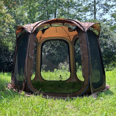 Brown Waterproof Family Camping Tent 6-8 Person | Outdoor Glamping Hiking Tent