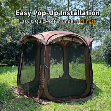Brown Waterproof Family Camping Tent 6-8 Person | Outdoor Glamping Hiking Tent