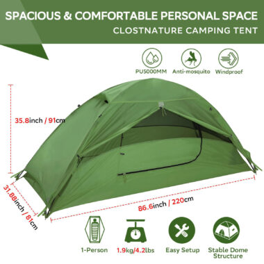 Customized Backpack Tent for 1-2 People – Waterproof Outdoor Camping Tent