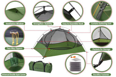 Customized Backpack Tent for 1-2 People – Waterproof Outdoor Camping Tent
