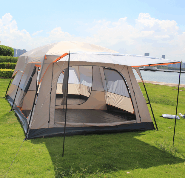 Customized European Luxury Family Tent – 12-Person Cabin Tent for Outdoor Camping