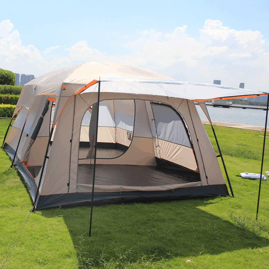 Customized European Luxury Family Tent – 12-Person Cabin Tent for Outdoor Camping