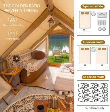 Desert Outdoor Air Camping Tent – Luxury Inflatable Canvas Tent for Dubai Outdoor Adventures