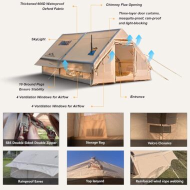 Desert Outdoor Air Camping Tent – Luxury Inflatable Canvas Tent for Dubai Outdoor Adventures