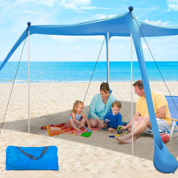 Factory Beach Tent Pop-up Shade with Windproof Rope for Stable Sun Protection