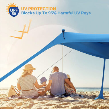 Factory Beach Tent Pop-up Shade with Windproof Rope for Stable Sun Protection