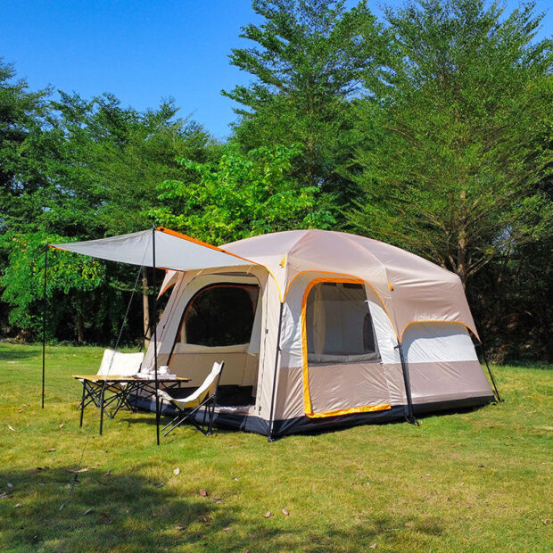 Waterproof Family Camping Tent in Various Colors for Outdoor Events, Hiking, and Picnics