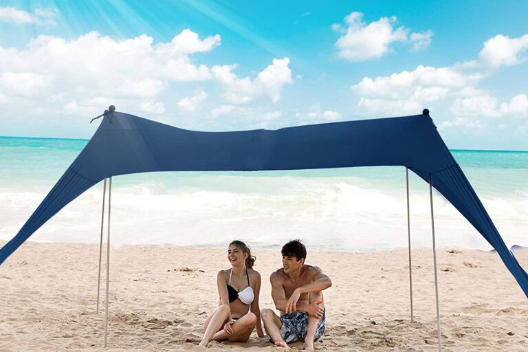 Family Beach Tent Sunshade Canopy Pop-up Sun Shelter with Carry Bag for Beach (6) Family Beach Tent Sunshade Canopy with Pop-up Sun Shelter and Carry Bag
