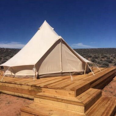 Family Outdoor Glamping Cotton Yurt Teepee Tent – 4-Season Canvas Bell Tent for Sale