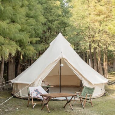 Family Outdoor Glamping Cotton Yurt Teepee Tent – 4-Season Canvas Bell Tent for Sale
