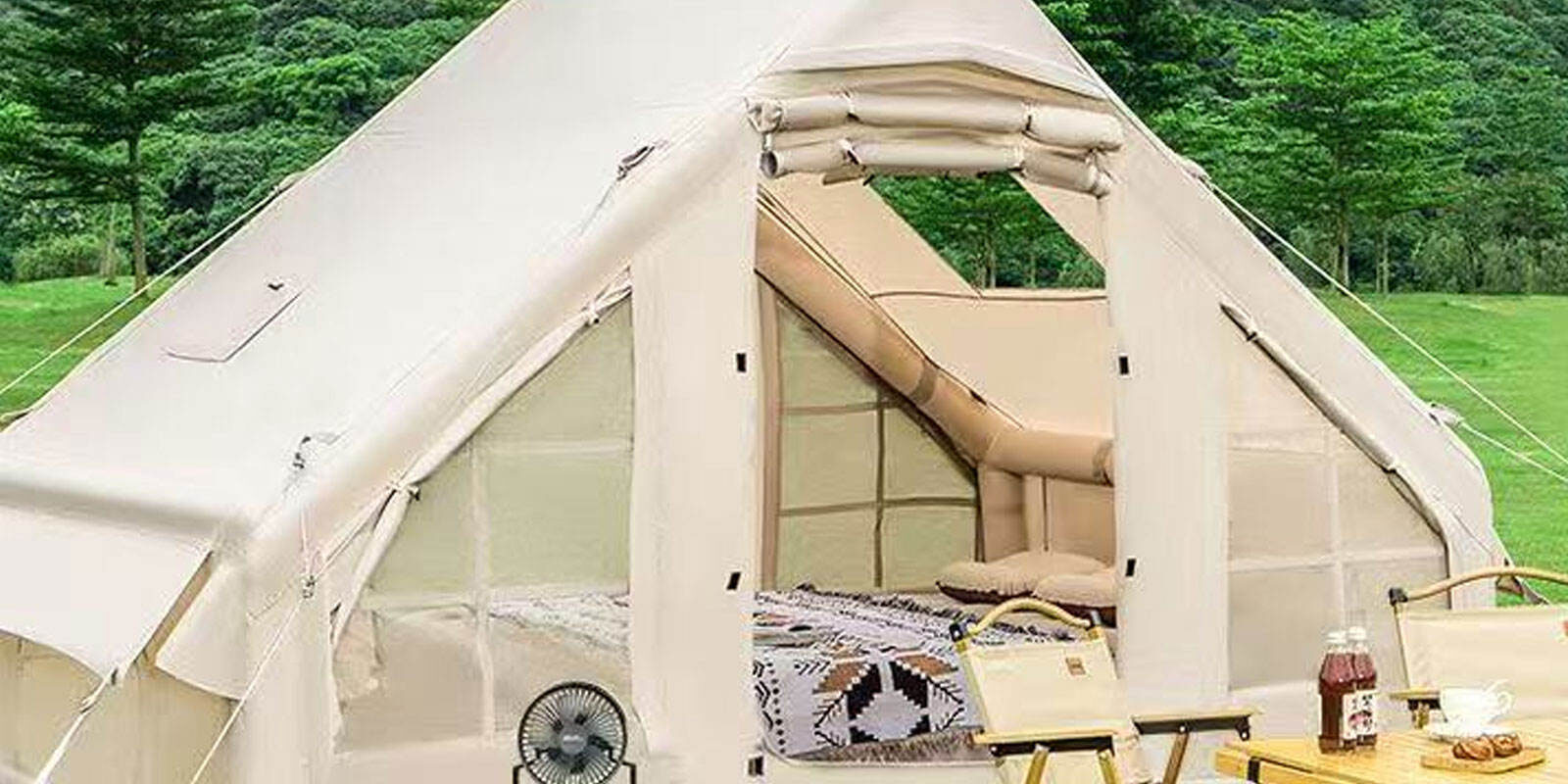 6.3㎡ One-Bedroom Inflatable Air Tent for 5 Persons – Waterproof Oxford with Skylight