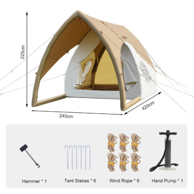 Peirhw Waterproof Inflatable Air Tent – 3-4 Person Outdoor Glamping Tent
