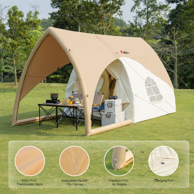 Peirhw Waterproof Inflatable Air Tent – 3-4 Person Outdoor Glamping Tent