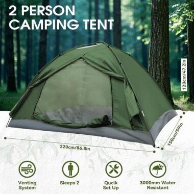 Lightweight Waterproof Hiking Tent – Windproof Easy Setup for Camping and Travel