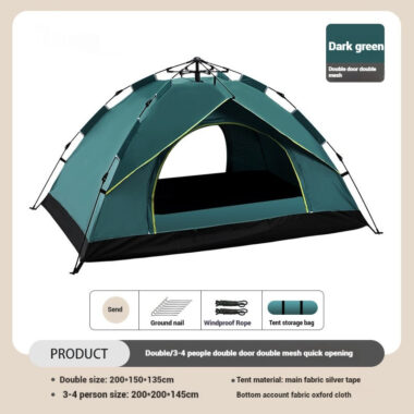 Luxury 4-Person Automatic Camping Tent – Waterproof and Durable for Family Adventures
