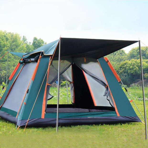 Large Inflatable Family Camping Tent for 4-6 People, Automatic Waterproof Setup