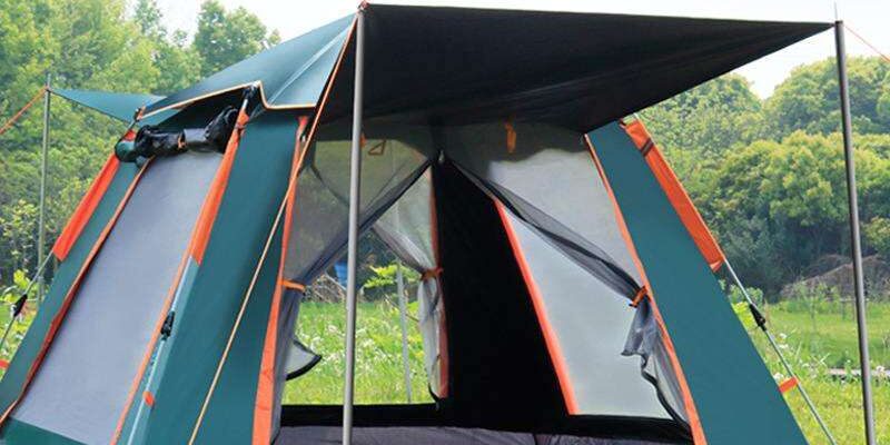 Large Inflatable Family Camping Tent for 4-6 People, Automatic Waterproof Setup