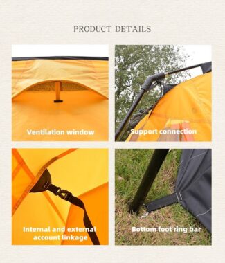 : OEM Customized Outdoor Tunnel Tent – 6-Person Tent with 2 Rooms & 1 Living Room for Camping