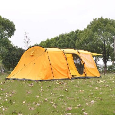 : OEM Customized Outdoor Tunnel Tent – 6-Person Tent with 2 Rooms & 1 Living Room for Camping