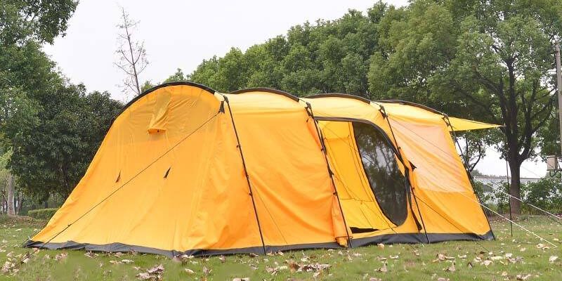 : OEM Customized Outdoor Tunnel Tent – 6-Person Tent with 2 Rooms & 1 Living Room for Camping