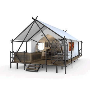  Luxury Glamping Resort Tent for Outdoor Hotels – Oxford Fabric with Steel Frame