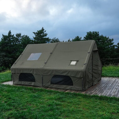  Military Style Inflatable Camping Tent with Rainproof Fabric and Easy Setup