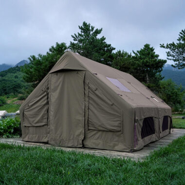  Military Style Inflatable Camping Tent with Rainproof Fabric and Easy Setup
