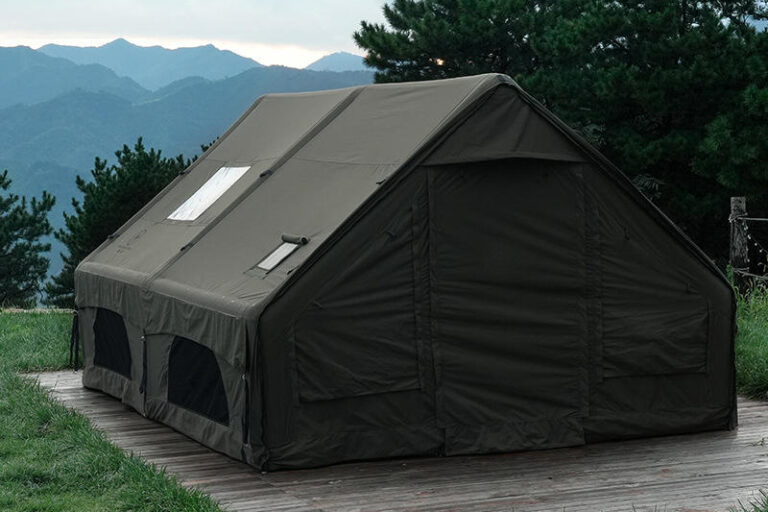 Outdoor Camping Military Style Inflatable Tent No-Assembly Rainproof Polyester Cotton Fabric Hut (6) Military Style Inflatable Camping Tent with Rainproof Fabric and Easy Setup
