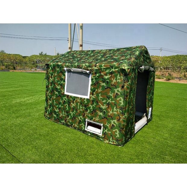 Portable Inflatable Military Style Tent for Outdoor Camping, No Assembly Required, Rainproof