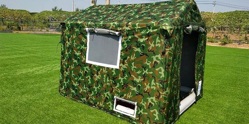 Portable Inflatable Military Style Tent for Outdoor Camping, No Assembly Required, Rainproof
