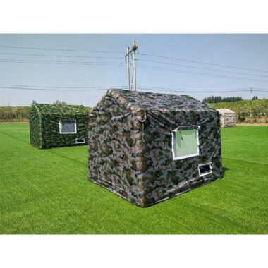 Portable Inflatable Military Style Tent for Outdoor Camping, No Assembly Required, Rainproof