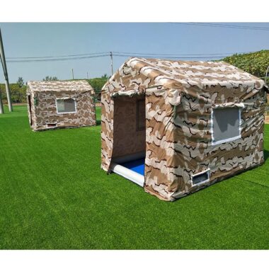 Portable Inflatable Military Style Tent for Outdoor Camping, No Assembly Required, Rainproof