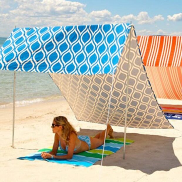 Outdoor Glamping Beach Tent with Envelope Closure and Sun Shelter Shade