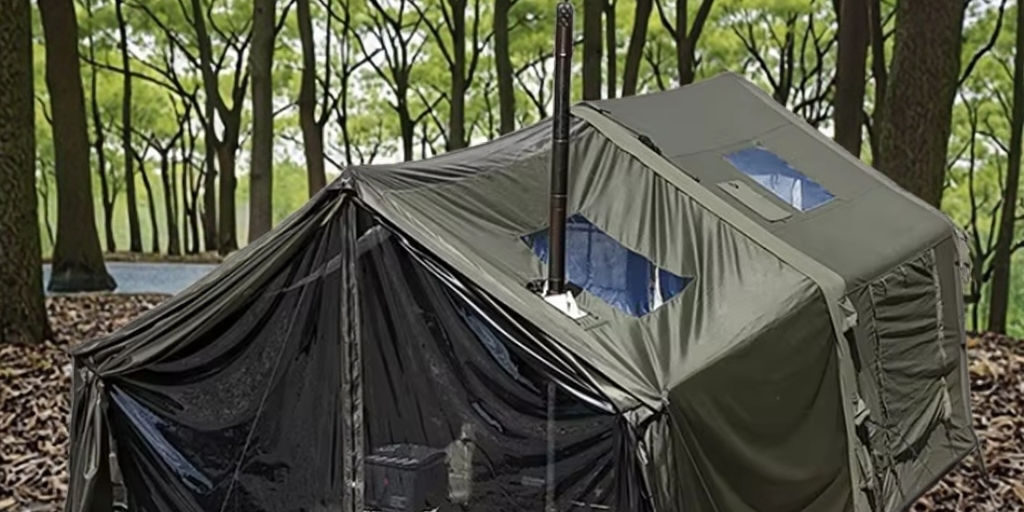 Military-Style Inflatable Camping Tent Waterproof Windproof for Overnight Camping