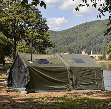 Military-Style Inflatable Camping Tent Waterproof Windproof for Overnight Camping