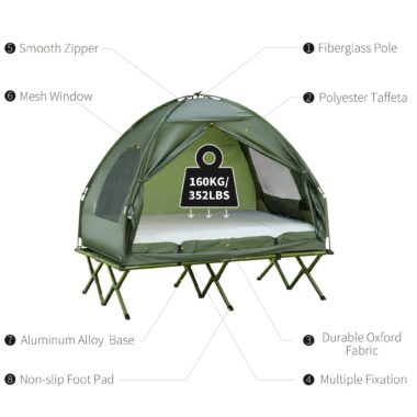 Portable Camping Bed – Elevated Tent Cot for Comfortable Outdoor Sleeping
