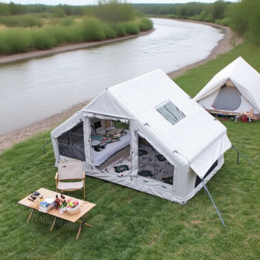 Portable Outdoor Inflatable Tent for 2-4 People | Waterproof Four-Season Family Tent