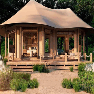  Luxury Glamping Tent with Bedroom, Living Room, and Bathroom for Resorts