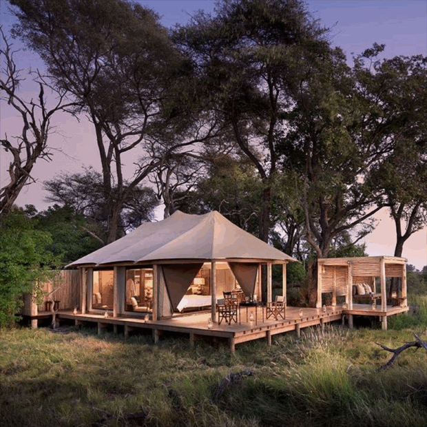 Luxury Glamping Tent with Bedroom, Living Room, and Bathroom for Resorts
