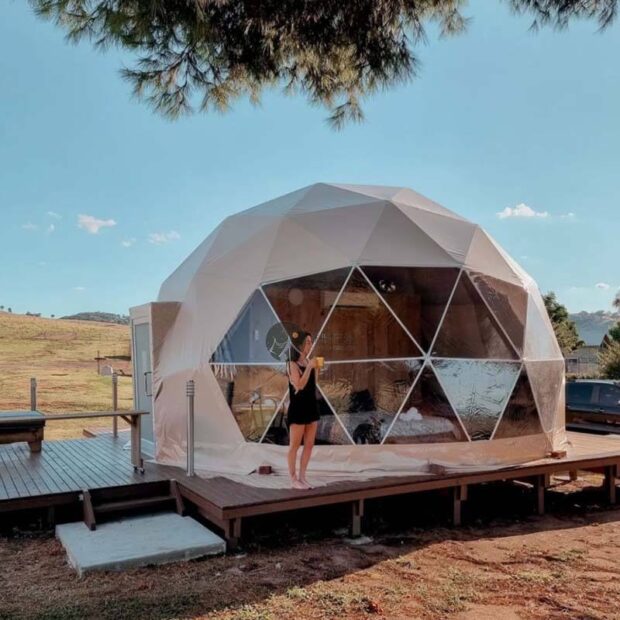 Luxury Timber Safari Tent with Steel Frame for Resorts