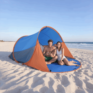 UPF 50+ Pop-up Beach Tent with Sandbag Stability and UV Protection