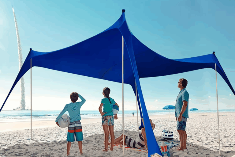 UV Protection Summer Beach Tent Sun Shelter, Waterproof Beach Tent Canopy with Easy Setup for Camping (4) UV Protection Beach Tent with Waterproof Canopy for Summer Camping