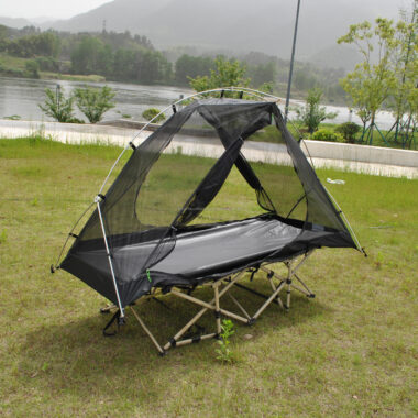 Ultralight 1-Person Backpacking Cot Bed Tent with Lightweight Cot for Solo Adventures