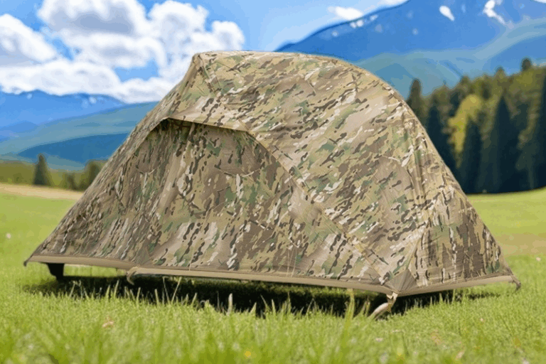 Waterproof Tactical Camouflage Tent Single-Person Shelter for Long-Distance Wilderness Travel (1) 5000mm Waterproof Single-Person Tactical Camouflage Tent for Wilderness Travel