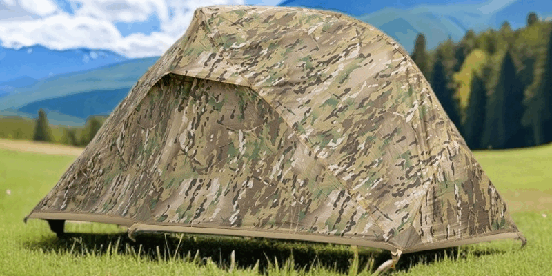 5000mm Waterproof Single-Person Tactical Camouflage Tent for Wilderness Travel