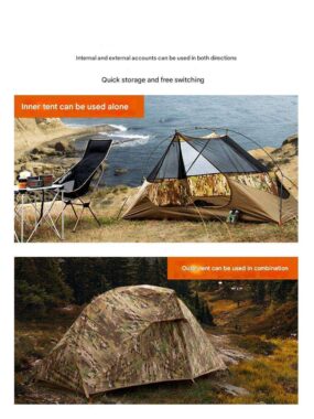 5000mm Waterproof Single-Person Tactical Camouflage Tent for Wilderness Travel